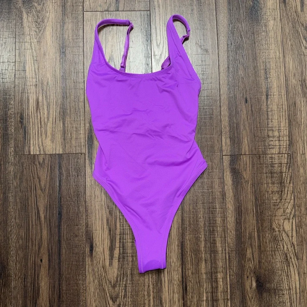 Skims Recycled Nylon Spandex Scoop Neck One Piece Tank Violet Women's Size XXS